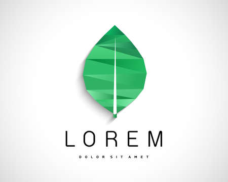 Abstract Vector Eco Green Leaf Logo Design Template. Creative Ecology Concept Iconのイラスト素材
