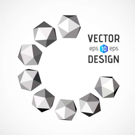 Abstract background of white diamonds on a white background. Vector circular composition. The idea for the logoのイラスト素材