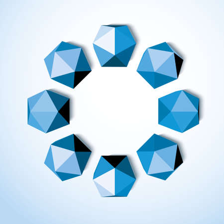 Abstract background of blue diamonds on a white background. Vector circular composition. The idea...