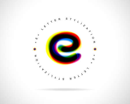 Abstract Vector icon Design Template. Creative Concept Icon. Letter E Stylizationのイラスト素材
