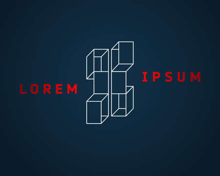 Abstract Vector  Design Template. Creative 3d Concept Iconのイラスト素材