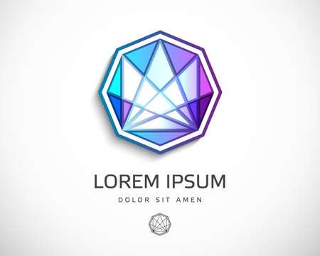 Abstract Vector Logo Design Template. Creative Diamond Concept Iconのイラスト素材