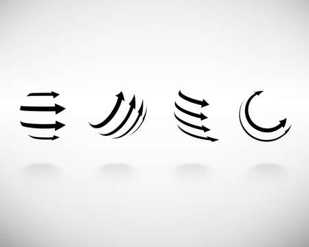 Abstract Vector Logo Design Template. Creative Round Concept Icons with Arrowのイラスト素材