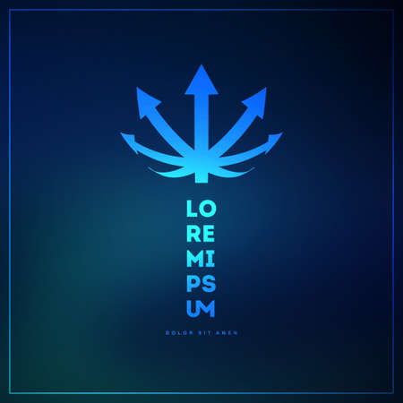 Abstract Vector   Design Template. Creative Round Concept Icon with Arrow on Blue Backgroundのイラスト素材