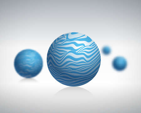 Abstract Vector Sphere from Blue Waves. Creative Round Conceptのイラスト素材