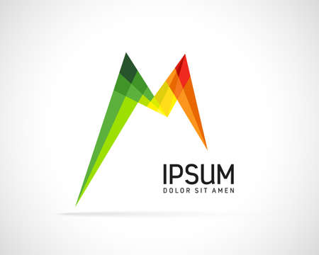 Abstract  Design Template. Creative Color Concept Icon. Letter M Stylizationのイラスト素材