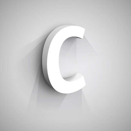 Abstract Design Template. Creative 3d Concept Icon. Letter C Stylizationのイラスト素材