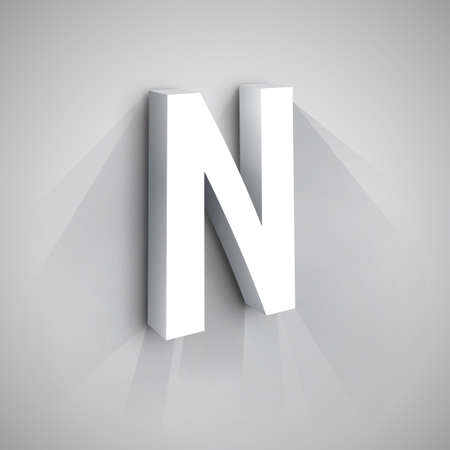 Abstract Design Template. Creative 3d Concept Icon. Letter N Stylizationのイラスト素材