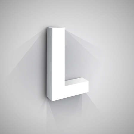 Abstract Design Template. Creative 3d Concept Icon. Letter L Stylizationのイラスト素材
