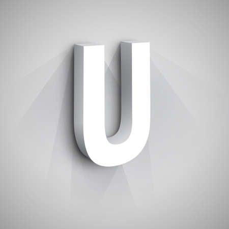 Abstract Design Template. Creative 3d Concept Icon. Letter U Stylizationのイラスト素材