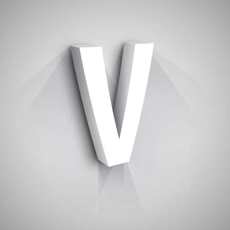 Abstract Design Template. Creative 3d Concept Icon. Letter V Stylizationのイラスト素材