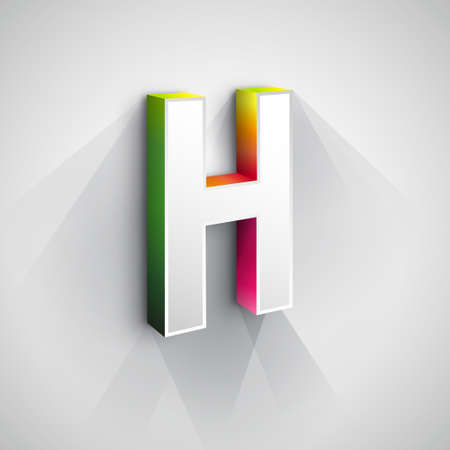 Abstract Vector Logo Design Template. Creative 3d Concept Icon. Letter H Stylizationのイラスト素材