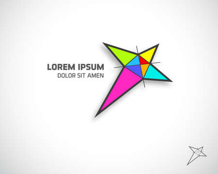 Abstract Design Template. Creative Concept Emblem from Triangles.のイラスト素材