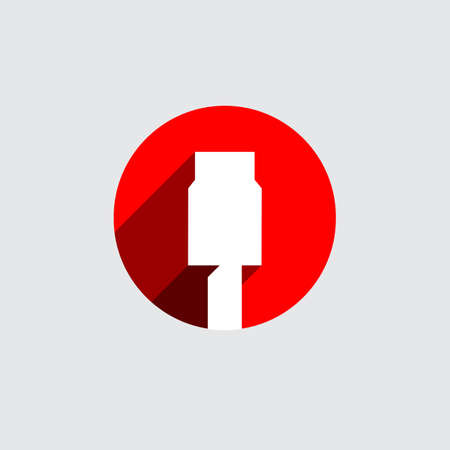 Abstract Vector Logo Design Template. Creative Round Red Concept Icon. Mini USB cable logotype.のイラスト素材
