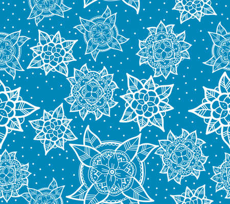 Seamless Blue Flower Patternのイラスト素材