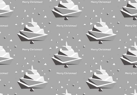 Vector abstract seamless pattern origami Christmas trees.のイラスト素材