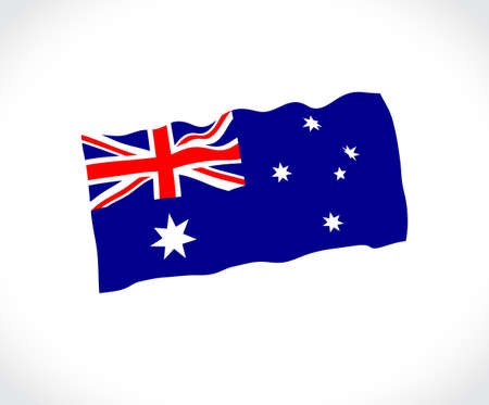 National fabric vector flag of Australia isolated on white background.のイラスト素材
