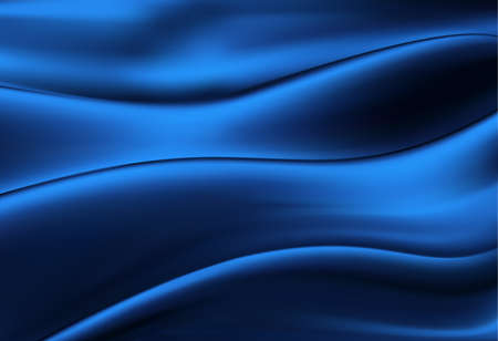 Blue Silk Fabric for Drapery Abstract Background, Vector Illustrationのイラスト素材