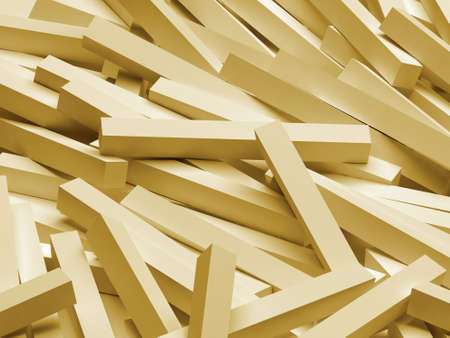 3D rendering abstract background. Illustration of gold geometric stonesの写真素材