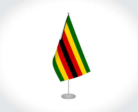 National fabric vector flag of Zimbabwe isolated on white background.のイラスト素材