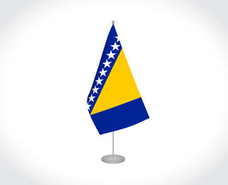 National fabric vector flag of Bosnia and Herzegovina isolated on white background.のイラスト素材