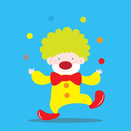 Cute clown juggling vector illustrationのイラスト素材
