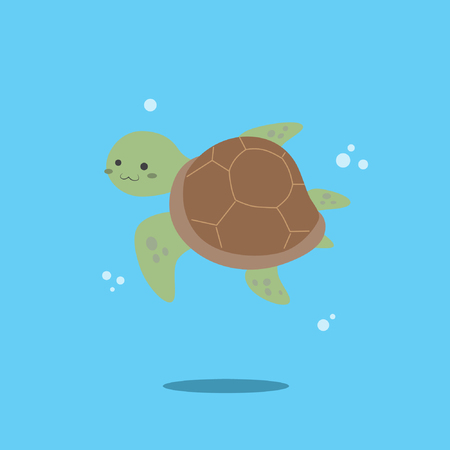 Cute sea turtle vector illustrationのイラスト素材