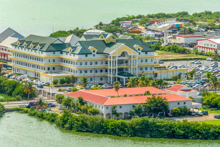Close up view of pond island st.maartenの写真素材