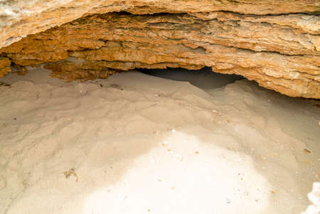 The natural caves at cupecoy beach on the beautiful island of St.Maarten/St.Martinの写真素材