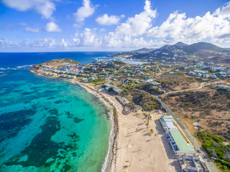 Aerial view of Corolita on french saint martinの写真素材