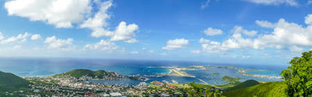 Panaromic view of the beautiful island of st.maartenの写真素材