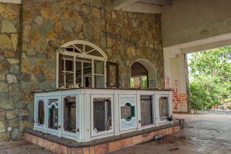 Hurricane causes damages to La belle creole building in the caribbean island of st.martin.のeditorial素材