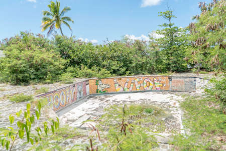 Hurricane causes damages to La belle creole building in the caribbean island of st.martin.のeditorial素材