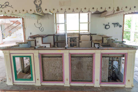 Hurricane causes damages to La belle creole building in the caribbean island of st.martin.のeditorial素材