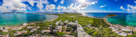 Hurricane causes damages to La belle creole building in the caribbean island of st.martin.の写真素材
