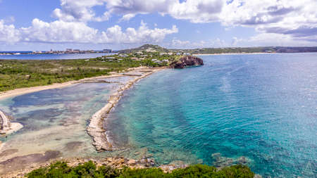 Aerial view of la belle creole on the Caribbean island of st.maarten/st.martinの素材 [FY310152080644]