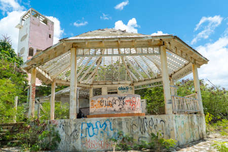 Hurricane causes damages to La belle creole building in the caribbean island of st.martin.のeditorial素材
