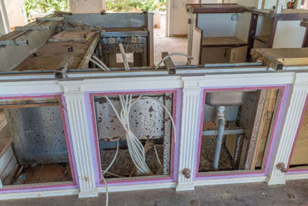 Hurricane causes damages to La belle creole building in the caribbean island of st.martin.のeditorial素材