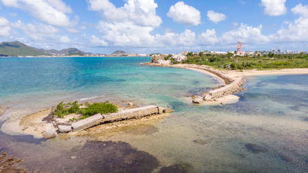 Aerial view of la belle creole on the Caribbean island of st.maarten/st.martinの写真素材