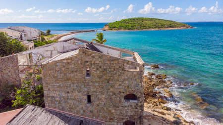 Hurricane causes damages to La belle creole building in the caribbean island of st.martin.の写真素材