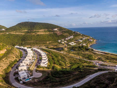 The caribbean island of St.Maarten landscape and Citiscape.の写真素材
