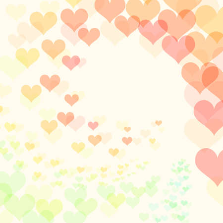 Abstract background with swirly group of colorful hearts for your designのイラスト素材