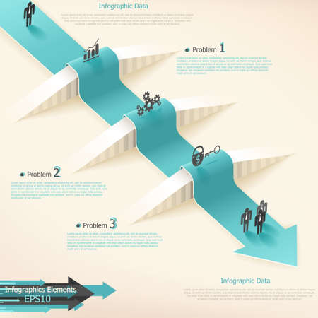 Modern infographics options banner with realistic arrow. Vector. Can be used for web design and  workflow layoutのイラスト素材