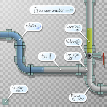 Unusual download bar with fluid in the pipesのイラスト素材