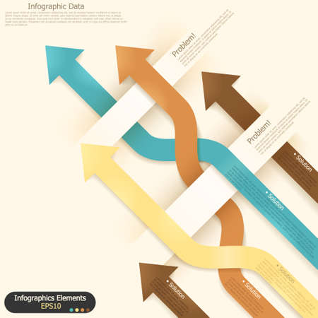 Modern infographics options banner with woven paper arrows. Vector. Can be used for web design and  workflow layoutのイラスト素材