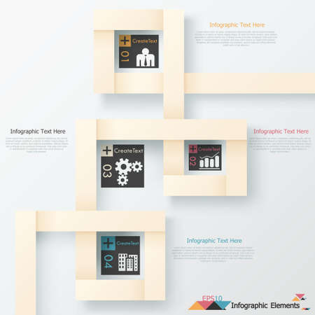 Modern infographics options banner with realistic ribbon. Vector. Can be used for web design and  workflow layoutのイラスト素材