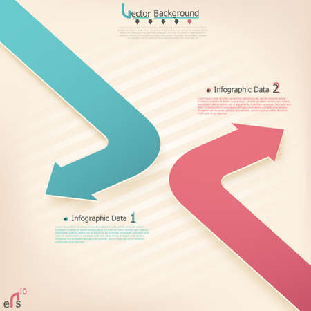 Modern infographics options banner with realistic arrows. Vector. Can be used for web design and  workflow layoutのイラスト素材
