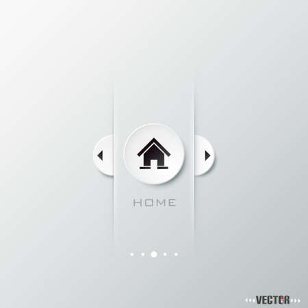 Paper website template with circle button in the center. Vector. Can be used for web design and  workflow layoutのイラスト素材