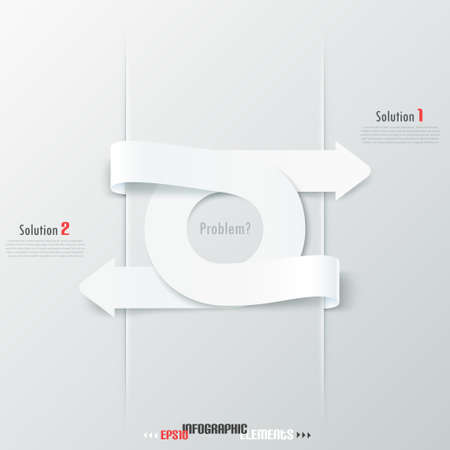 Modern infographics options banner with white paper arrows. Vector. Can be used for web design and  workflow layoutのイラスト素材