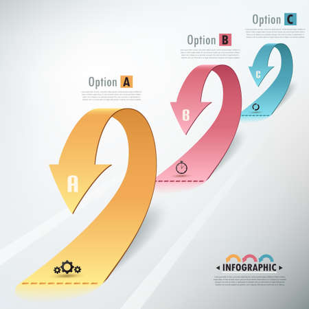 Modern infographics options banner with realistic arrows. Vector. のイラスト素材